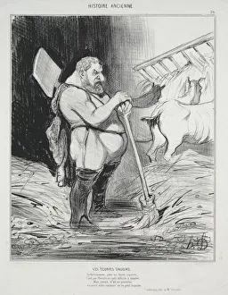 Ancient History, plate 26: The Stable of Augeas, 25 September 1842. Creator: Honore Daumier