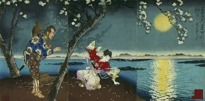 The Ancient Incident of Umewaka and the Child Seller beside the Sumida River, 1883. Creator: Tsukioka Yoshitoshi