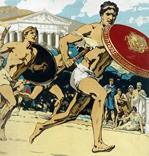 Ancient Olympic Games: the relay race, 1922
