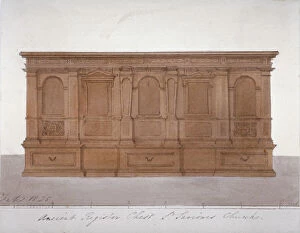 Guildhall Library Art Gallery: Ancient register chest from Southwark Cathedral, London, 1825. Artist: G Yates