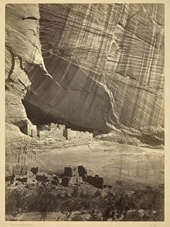 Canon Collection: Ancient Ruins in the Canon de Chelle, N.M. In a niche 50 feet above present Canon bed. 1873
