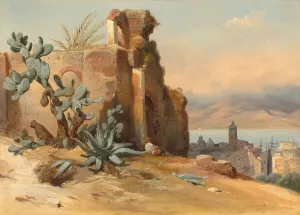 Cactus Gallery: Ancient Ruins near Messina, Sicily, 1842. Creator: Charles Remond