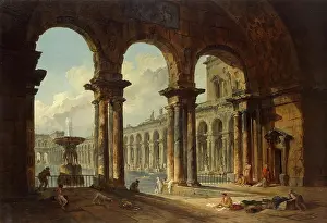 Fountain Prints: Ancient Ruins Used as Public Baths, 1798. Creator: Hubert Robert