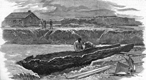 10th Century Bc Prints: Ancient Ship recently discovered at Brigg, Lincolnshire, 1886. Creator: Unknown