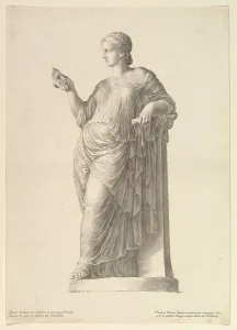 Thalia Gallery: Ancient Statue of the Muse Thalia, 1669. Creator: Claude Mellan