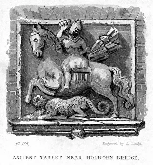 Ancient Tablet, Near Holborn Bridge, London, 19th century. Artist: James Tingle