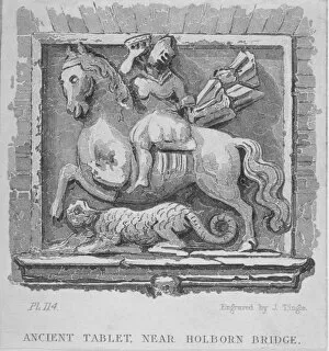 Ancient tablet, near Holborn Bridge, London, c1830-1860. Artist: James Tingle