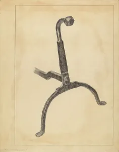 Firedog Prints: Andiron, 1935/1942. Creator: Helen Blumenstiel