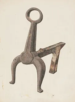 Firedog Prints: Andiron, c. 1938. Creator: Eugene Bartz