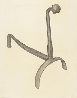 Firedog Prints: Andiron, c. 1938. Creator: Jack Staloff