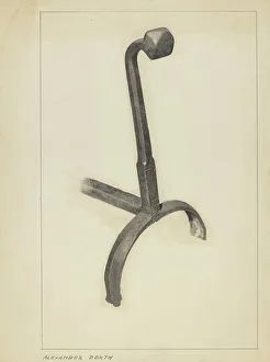 Firedog Prints: Andiron, c. 1953. Creator: Alexander Berth