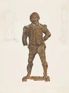 Firedog Prints: Andiron (George Washington), c. 1937. Creator: Josephine Lindley