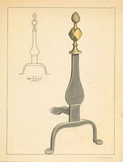 Andiron (one of pair), c. 1936. Creator: Jack Staloff
