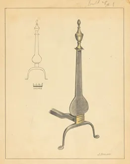 Andiron (one of pair), c. 1936. Creator: Jack Staloff