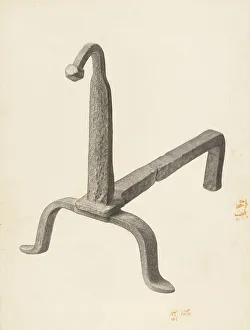 Andiron (one of pair), c. 1938. Creator: Jack Staloff