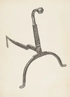 Support Prints: Andiron (one of pair), c. 1938. Creator: Maurice Van Felix