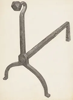 Andiron (one of pair), c. 1938. Creator: Salvatore Borrazzo