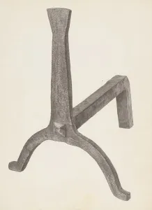 Support Prints: Andiron (one of pair), c. 1939. Creator: Maurice Van Felix