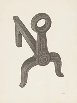 Jacob Lipkin Prints: Andiron (one of pair), c. 1940. Creator: Jacob Lipkin