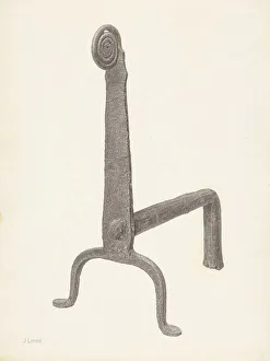 Andiron (one of pair), c. 1940. Creator: Jacob Lipkin
