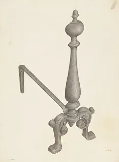 Jacob Lipkin Prints: Andiron (one of pair), c. 1940. Creator: Jacob Lipkin