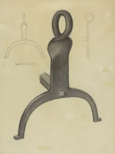 Mildred Ford Prints: Andiron (One of Pair), c. 1953. Creator: Mildred Ford