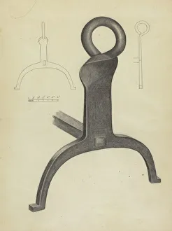 Andiron (One of Pair), c. 1953. Creator: Mildred Ford