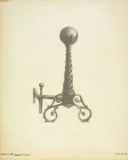 Andirons, c. 1937. Creator: Henry Meyers