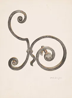 Dougan Ethel Prints: Andirons, c. 1939. Creator: Ethel Dougan