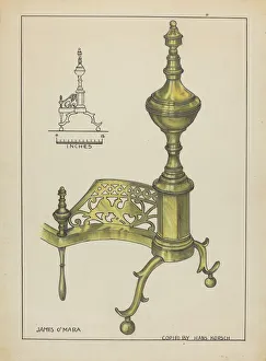Andirons, c. 1953. Creator: Hans Korsch