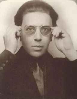 Breton Gallery: Andre Breton with glasses. Artist: Anonymous