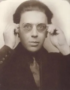 Andre Breton with glasses. Artist: Anonymous