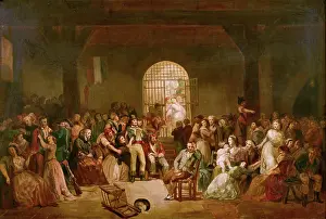 Saint Lazare Prints: Andre Chenier in Prison, 1840s. Creator: Ten Kate, Herman Frederik Carel (1822-1891)