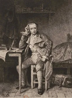 Chenier Prints: Andre Chenier at the Prison Saint-Lazare. Creator: Anonymous