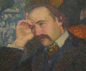 Postimpressionism Prints: Andre Gide (1869-1951) Detail of The Lecture by Emile Verhaeren