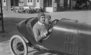 Lombard Prints: Andre Lombard in his Salmson at the JCC 200 Mile Race, Brooklands, Surrey, 1921. Artist