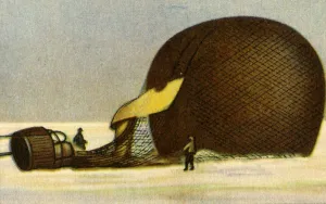 Knut Prints: Andrees Arctic balloon after the crash, 1897, (1932). Creator: Unknown