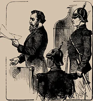 Alexander Nikolayevich Collection: Andrei Zhelyabov before the Court, 1881. Creator: Anonymous