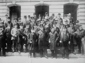 Andrew Carnegie, William Jennings Bryan and others, 1913. Creator: Bain News Service