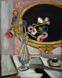 Mirror Prints: Anemones in front of the black mirror, 1919. Creator: Matisse, Henri (1869-1954)