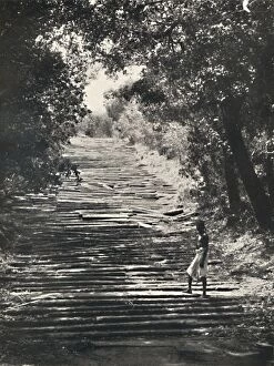 Anfang der Steintreppen von Mihintale, 1926