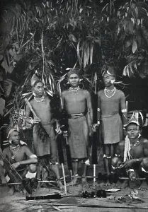 Bourne Prints: Angami Nagas in full dress, 1902. Artist: Bourne & Shepherd