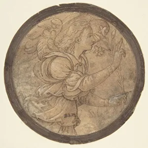 Working Drawing Prints: The Angel of the Annunciation (Cartoon for an Embroidery), 1466-1524