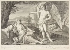 Pietro Prints: An angel appearing to Hagar, 1727-72. Creator: Pietro Monaco