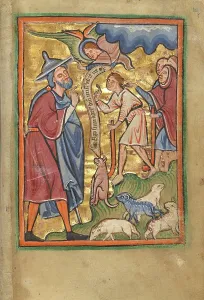 Illumination Painting Prints: The Angel Appearing to Joachim; Illustrated Vita Christi