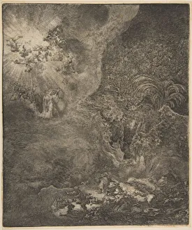 The Angel Appearing to the Shepherds. Creator: Rembrandt Harmensz van Rijn