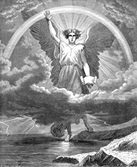 Spirituality Prints: The Angel with the Book, Bible Revelation 10: 1-6, 1860