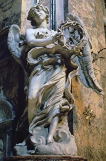 Giovanni Bernini Prints: Angel with the Crown of Thorns, 1667-1669. Artist: Gian Lorenzo Bernini