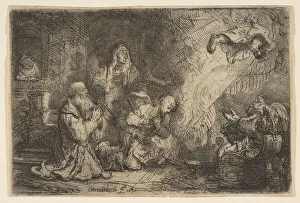Tobias Prints: The Angel Departing from the Family of Tobias, 1641. Creator: Unknown