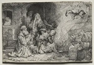 The Angel Departing from the Family of Tobit, 1641. Creator: Rembrandt van Rijn (Dutch, 1606-1669)
